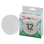 Лампа светодиодная ЭРА GREEN LINE LED GX-12W-840-GX53 GL 12Вт таблетка яркий белый свет GX53