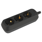 Колодка ЭРА KX-3e-B 3 розетки с зазeмлением черная Колодка ЭРА KX-3e-B 3 розетки с зазeмлением черная