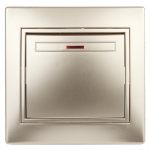 Выключатель одноклавишный Intro Plano 1-102-04 с подсветкой скрытой установки 10А 250В шампань