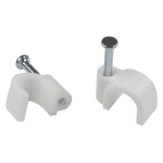 Скоба пластиковая ЭРА NO-224-570 крепежная круглая 8 мм белая (50 шт/уп)