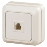 Розетка ЭРА Intro Quadro 2-302-02 16А 250В накладная слоновая кость телефонная