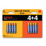 Батарейки Kodak LR03 4+4BL MAX SUPER Alkaline AAA