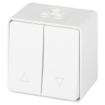 Переключатель ЭРА Эксперт 11-1508-01 для жалюзи кнопочный IP55, 10АХ-250В, ОУ, белый