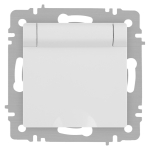 Розетка Intro Accent 6-203-01М 2P+E Schuko с крышкой, 16А-250В, IP20, СУ, белый матовый