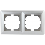 Рамка ЭРА Intro Solo 4-502-03 для розеток и выключателей на 2 поста алюминий