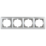Рамка ЭРА Intro Solo 4-504-03 для розеток и выключателей на 4 поста алюминий