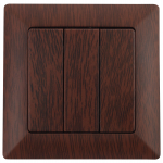 Выключатель трёхклавишный Intro Solo 4-106-10 без заземления скрытой установки 10А 250В венге