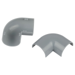 Поворот ЭРА T-90-KK-30-13-F на 90 градусов для полукруглого кабель-канала серый 30х13мм 2шт/комплект