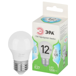 Лампочка светодиодная ЭРА GREEN LINE LED P45-12W-840-E27 GL E27 12 Вт шар яркий белый свет