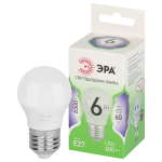 Лампочка светодиодная ЭРА GREEN LINE LED P45-6W-865-E27 GL E27 6 Вт шар холодный свет Лампочка светодиодная ЭРА GREEN LINE LED P45-6W-865-E27 GL E27 6 Вт шар холодный свет