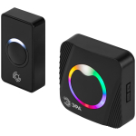 Звонок дверной ЭРА POLYCOLOR C100 беспроводной RGB подсветка чёрный 36 мелодий