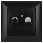 Розетка компьютерная Intro Solo 4-303-05 RJ45 скрытой установки антрацит Розетка компьютерная Intro Solo 4-303-05 RJ45 скрытой установки антрацит