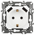 Розетка ЭРА Серия 12 12-4109-01М , 2P+E 16A-250В, штор. с 2xUSB 5В-3А, белый матовый