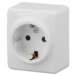 Розетка ЭРА Эксперт 11-2203-01 накладная IP20 16А 250В белый с заземлением