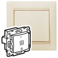 VALENA Выключатель 1-клавишный 2-полюсный с индикацией 16А схема 2Т безвинтовое крепление слоновая кость