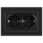 Розетка Intro Accent 6-205-05 2X2P+E Schuko, 16А-250В, IP20, СУ, AL/CU, антрацит