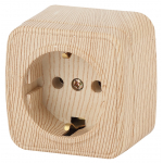 Розетка ЭРА Intro Polo 3-202-11 16А 250В накладная сосна с заземлением