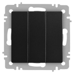 Выключатель Intro Accent 6-106-05 тройной, 10А-250В, IP20, СУ, AL/CU, антрацит