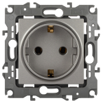Розетка ЭРА Серия 12 12-2101-16 2P+E Schuko, 16А-250В, титан