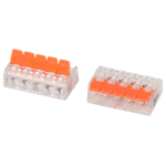 Клемма ЭРА NO-225-431 универсальная 221-415 компактная с рычагами 5-проводная 0.2-4 мм2 (упаковка 2 шт.)