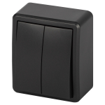 Выключатель ЭРА Эксперт 11-1204-05 двойной IP20 10АХ-250В ОУ антрацит