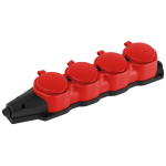 Колодка ЭРА KX-4e-RED-IP44 каучуковая с заземлением 4 розетки 16A IP44 красная Колодка ЭРА KX-4e-RED-IP44 каучуковая с заземлением 4 розетки 16A IP44 красная