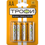 Элемент питания Трофи R6-4BL солевой Элемент питания Трофи R6-4BL солевой