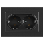 Розетка Intro Accent 6-205-07 , 2X2P+E Schuko, 16А-250В, IP20, СУ, AL/CU, графит