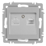 Розетка Intro Accent 6-303-03 информационная RJ45, IP20, СУ, алюминий Розетка Intro Accent 6-303-03 информационная RJ45, IP20, СУ, алюминий