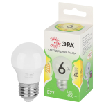 Лампочка светодиодная ЭРА GREEN LINE LED P45-6W-830-E27 GL E27 6 Вт шар теплый свет
