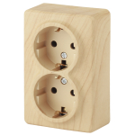 Розетка ЭРА Эксперт 11-2205-11 накладная IP20 16А 250В сосна двойная с заземлением