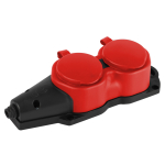 Колодка ЭРА KX-2e-RED-IP44 каучуковая с заземлением 2 розетки 16A IP44 красная Колодка ЭРА KX-2e-RED-IP44 каучуковая с заземлением 2 розетки 16A IP44 красная