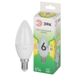 Лампочка светодиодная ЭРА GREEN LINE LED B35-6W-830-E14 GL E14 6 Вт свеча теплый свет Лампочка светодиодная ЭРА GREEN LINE LED B35-6W-830-E14 GL E14 6 Вт свеча теплый свет