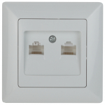 Розетка информационная Intro 2xRJ45, скрытой установки, 4-304-01 Solo, белый