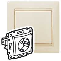 VALENA DIY Розетка 1-местная с заземлением без защитных шторок 16А слоновая кость
