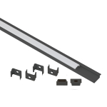 Комплект с врезным анодированным профилем ЭРА 2206B 22х6мм, 2м, черный САВ251