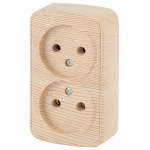 Розетка ЭРА Intro Polo 3-203-11 16А 250В накладная сосна двойная с заземлением