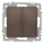 Переключатель Intro Accent 6-107-08 двойной, 10А-250В, IP20, СУ, AL/CU, бронза