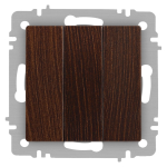 Выключатель Intro Accent 6-106-10 тройной, 10А-250В, IP20, СУ, AL/CU, венге
