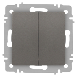 Переключатель Intro Accent 6-107-09 двойной, 10А-250В, IP20, СУ, AL/CU, титан