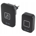 Звонок дверной ЭРА С97 беспроводной, от сети, черный, 60 мелодий