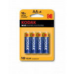 Батарейки Kodak LR6-4BL MAX SUPER Alkaline [KAA-4] (80/400/17600)