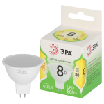 Лампа светодиодная ЭРА GREEN LINE LED MR16-8W-830-GU5.3 GL 8Вт софит теплый свет GU5.3