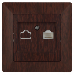 Розетка компьютерная Intro Solo 4-303-10 RJ45 скрытой установки венге