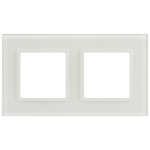 Рамка для розеток и выключателей ЭРА Elegance 14-5102-01М на 2 поста, стекло, белый матовый+бел.
