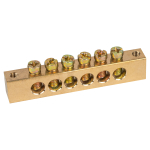 Шина ЭРА NO-122-20 PEN земля-ноль 8х12мм 6/2 латунная крепеж по краям