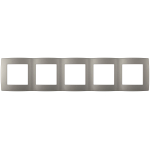 Рамка для розеток и выключателей ЭРА Серия 12 12-5005-16 на 5 постов, титан