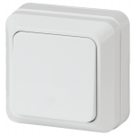 Выключатель ЭРА Intro Quadro 2-101-01 10А 250В накладной белый одноклавишный