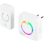 Звонок дверной ЭРА POLYCOLOR C101 беспроводной RGB подсветка от сети белый 36 мелодий