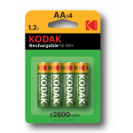 Аккумуляторы NiMH (никель-металлгидридные) Kodak HR6-4BL 2600mAh [KAAHR-4] (80/640/15360)